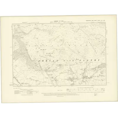 1907 Map of Yorkshire CLI.SW, 1909 Print
