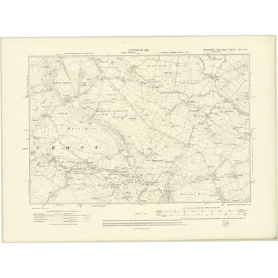 1907 Map of Yorkshire CLII.NE, 1910 Print