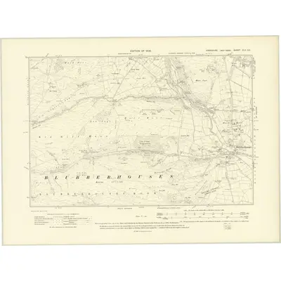 1907 Map of Yorkshire CLII.SE, 1909 Print