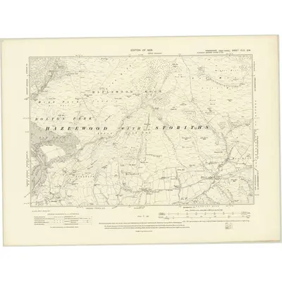 1907 Map of Yorkshire CLII.SW, 1909 Print