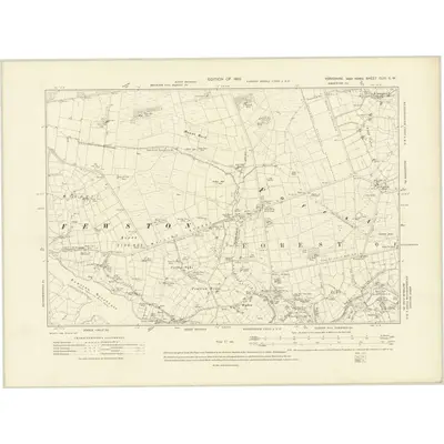 1907 Map of Yorkshire CLIII.SW, 1910 Print