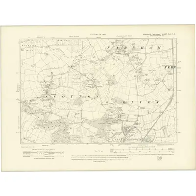 1907 Map of Yorkshire CLIV.NE, 1910 Print