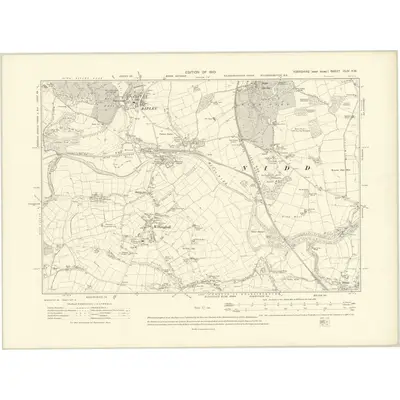 1907 Map of Yorkshire CLIV.NW, 1910 Print