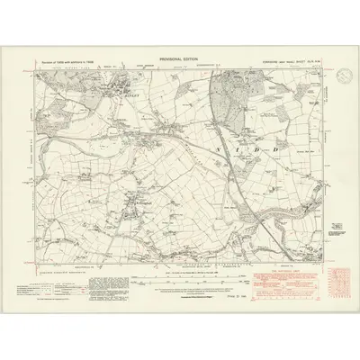 1938 Map of Yorkshire CLIV.NW, 1947 Print