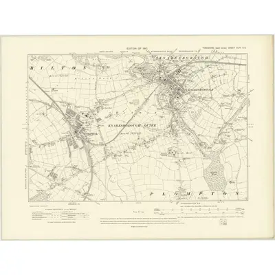 1907 Map of Yorkshire CLIV.SE, 1910 Print