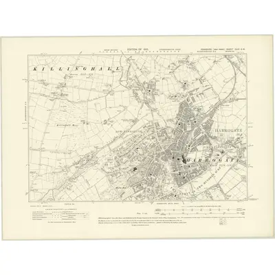 1907 Map of Yorkshire CLIV.SW, 1910 Print