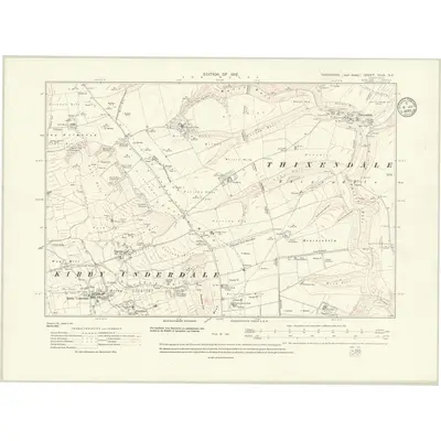 1909 Map of Yorkshire CLIX.NE, 1912 Print