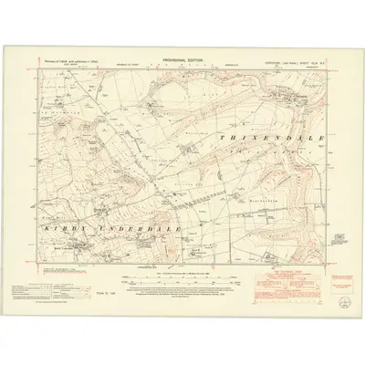 1950 Map of Yorkshire CLIX.NE, 1952 Print