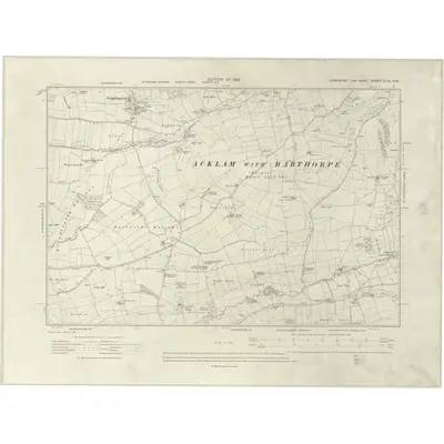 1909 Map of Yorkshire CLIX.NW, 1912 Print