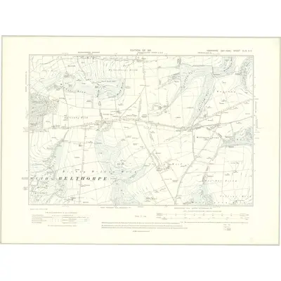 1909 Map of Yorkshire CLIX.SE, 1911 Print