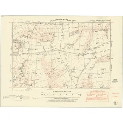 1950 Map of Yorkshire CLIX.SE, 1953 Print