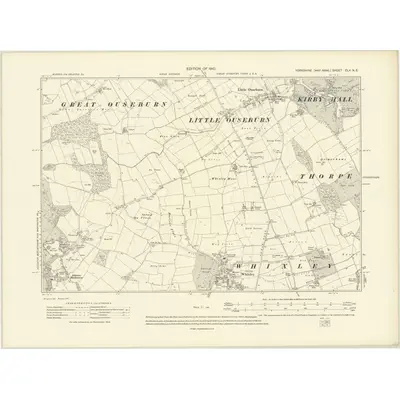 1907 Map of Yorkshire CLV.NE, 1910 Print