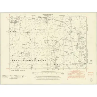1950 Map of Yorkshire CLV.NW, 1952 Print