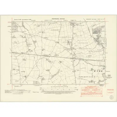 1950 Map of Yorkshire CLV.SE, 1953 Print