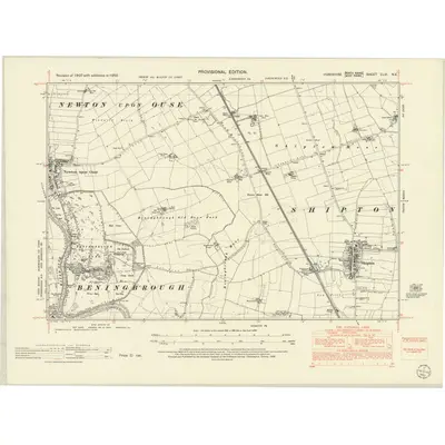 1950 Map of Yorkshire CLVI.NE, 1952 Print
