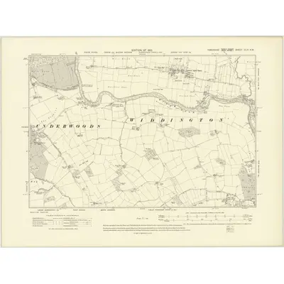 1907 Map of Yorkshire CLVI.NW, 1910 Print