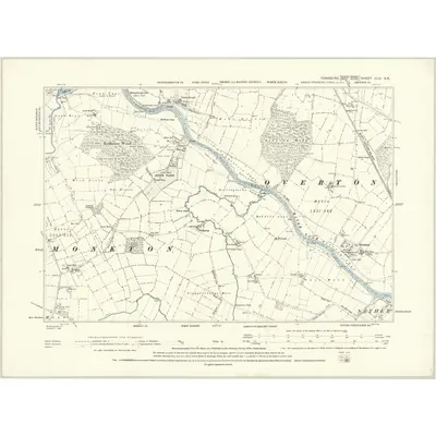1891 Map of Yorkshire CLVI.SE, 1895 Print