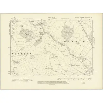 1907 Map of Yorkshire CLVI.SE, 1910 Print
