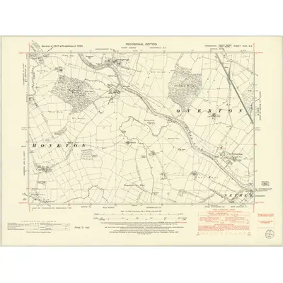 1950 Map of Yorkshire CLVI.SE, 1952 Print