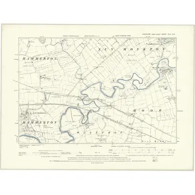 1891 Map of Yorkshire CLVI.SW, 1895 Print