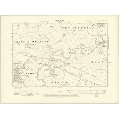 1907 Map of Yorkshire CLVI.SW, 1910 Print