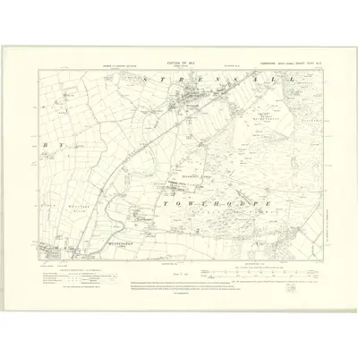 1909 Map of Yorkshire CLVII.NE, 1913 Print