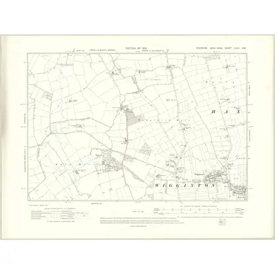1909 Map of Yorkshire CLVII.NW, 1912 Print