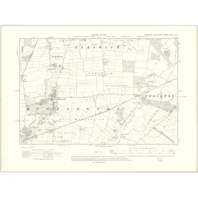 1909 Map of Yorkshire CLVII.SE, 1912 Print