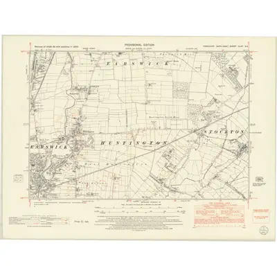 1950 Map of Yorkshire CLVII.SE, 1953 Print