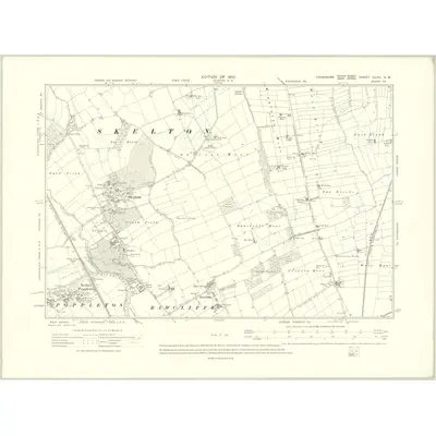 1907 Map of Yorkshire CLVII.SW, 1910 Print