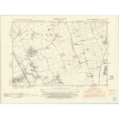 1950 Map of Yorkshire CLVII.SW, 1952 Print