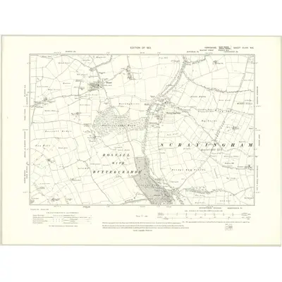 1909 Map of Yorkshire CLVIII.NE, 1913 Print
