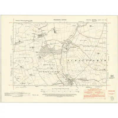 1950 Map of Yorkshire CLVIII.NE, 1952 Print