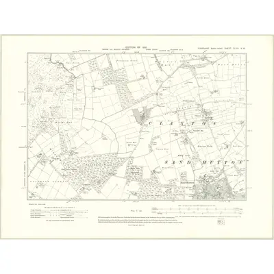 1909 Map of Yorkshire CLVIII.NW, 1912 Print