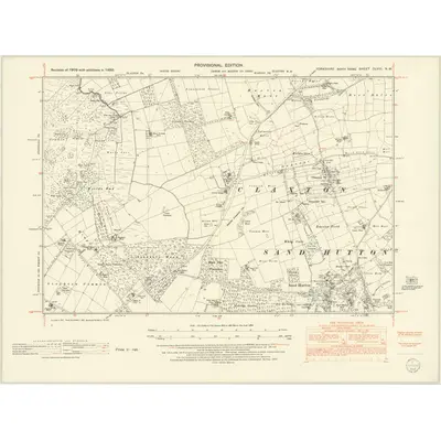1950 Map of Yorkshire CLVIII.NW, 1952 Print