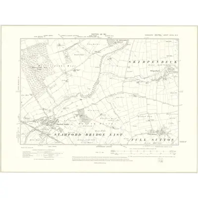 1909 Map of Yorkshire CLVIII.SE, 1911 Print