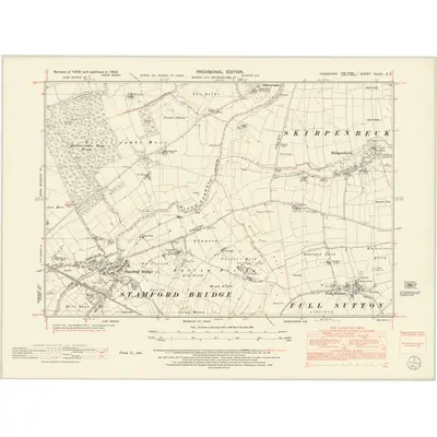 1950 Map of Yorkshire CLVIII.SE, 1953 Print