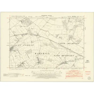 1950 Map of Yorkshire CLVIII.SW, 1952 Print
