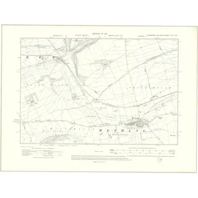 1909 Map of Yorkshire CLX.NE, 1911 Print