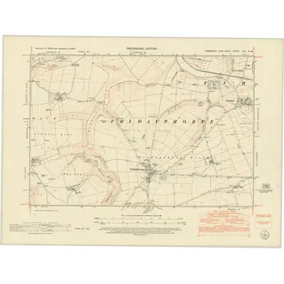 1950 Map of Yorkshire CLX.NW, 1952 Print