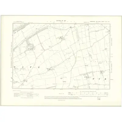 1909 Map of Yorkshire CLX.SE, 1912 Print