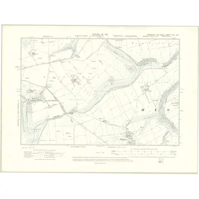 1909 Map of Yorkshire CLX.SW, 1912 Print