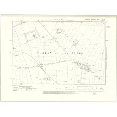 1909 Map of Yorkshire CLXI.NW, 1911 Print