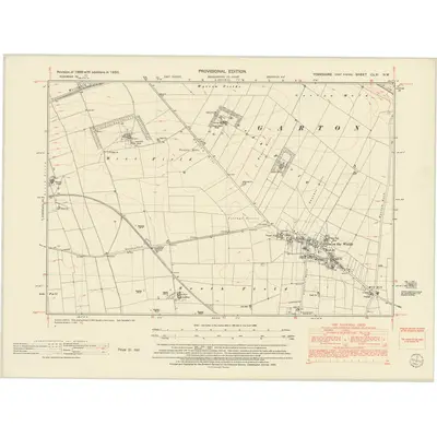 1950 Map of Yorkshire CLXI.NW, 1953 Print