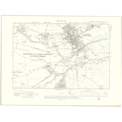 1909 Map of Yorkshire CLXI.SE, 1911 Print