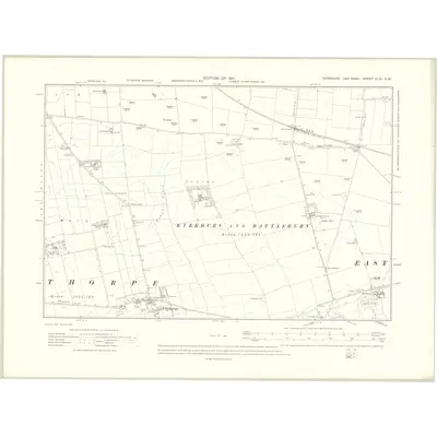 1909 Map of Yorkshire CLXI.SW, 1911 Print
