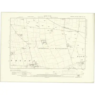1926 Map of Yorkshire CLXI.SW, 1929 Print
