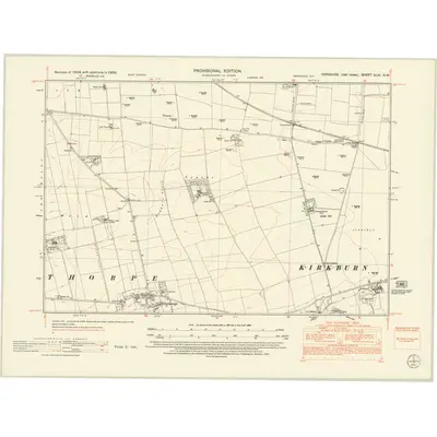 1950 Map of Yorkshire CLXI.SW, 1952 Print