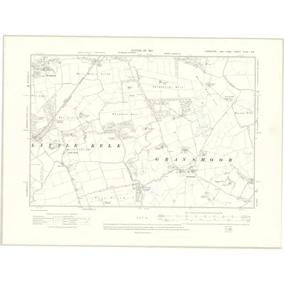 1909 Map of Yorkshire CLXII.NE, 1912 Print