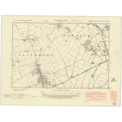1946 Map of Yorkshire CLXII.NW, 1951 Print